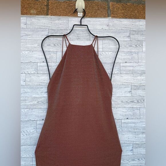ALIX NYC Shiloh Halter Dress in Iridescent Copper medium - Picture 6 of 17